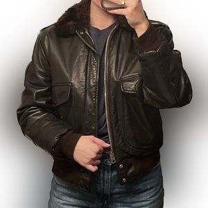 Vintage Cooper Flight Jacket Dark Brown Men’s Small Size 40